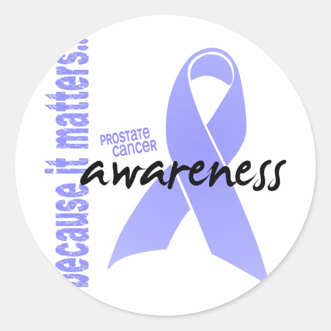 Prostate Cancer Awareness Classic Round Sticker (Front)