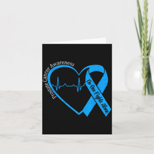 Prostate Cancer Awareness Heart Ribbon Blue Card