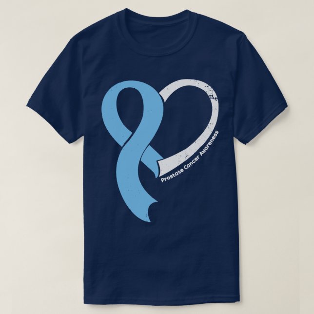 Prostate Cancer Awareness Hope Love Heart Ribbon H T-Shirt (Design Front)