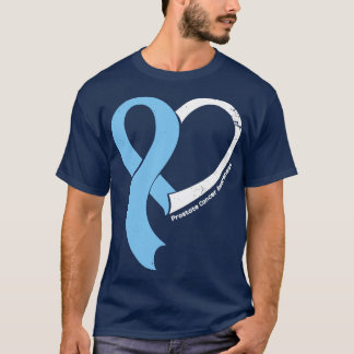 Prostate Cancer Awareness Hope Love Heart Ribbon H T-Shirt