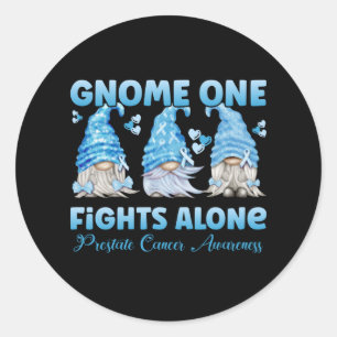 Prostate Cancer Awareness Light Blue Gnome Classic Round Sticker