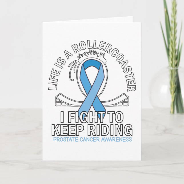 Prostate cancer awareness light blue ribbon card (Front)