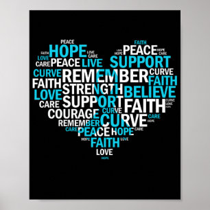 Prostate Cancer Awareness Light Blue Ribbon Poster