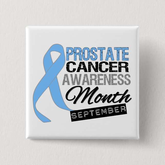 Prostate Cancer Awareness Month Draped Ribbon 15 Cm Square Badge (Front)