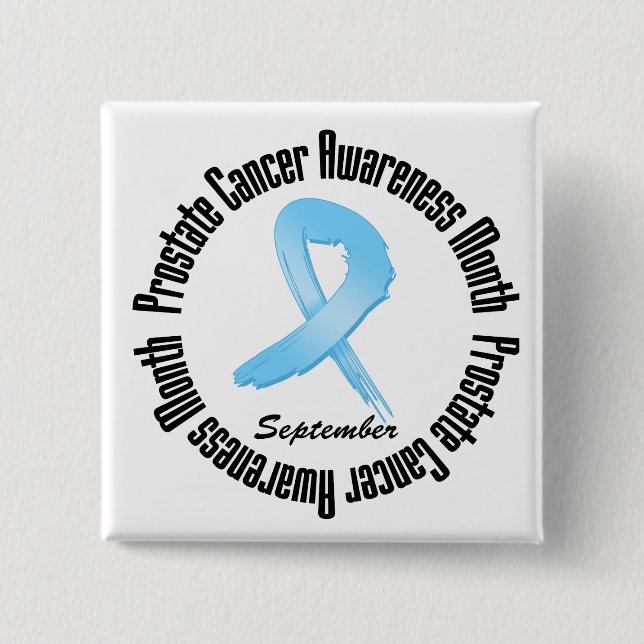 Prostate  Cancer Awareness Month Ribbon 15 Cm Square Badge (Front)