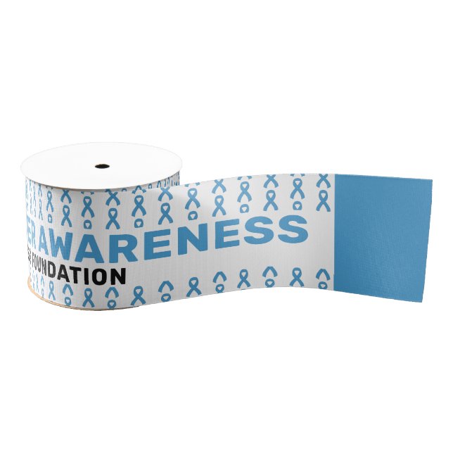 Prostate Cancer Awareness Pattern Ribbon Grosgrain Ribbon (Spool)