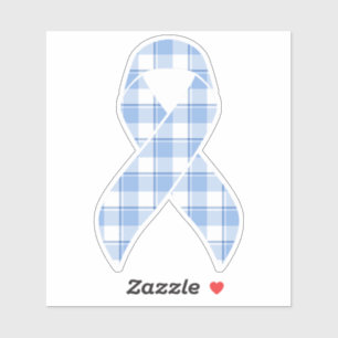 Prostate Cancer Awareness Plaid Light Blue Ribbon