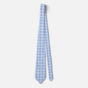 Prostate Cancer Awareness Plaid Light Blue Ribbon Tie