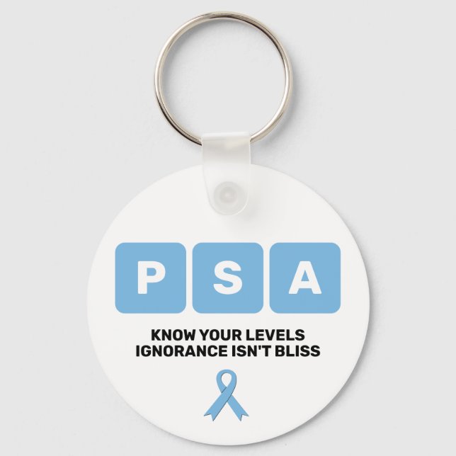 Prostate Cancer Awareness PSA  Key Ring (Front)