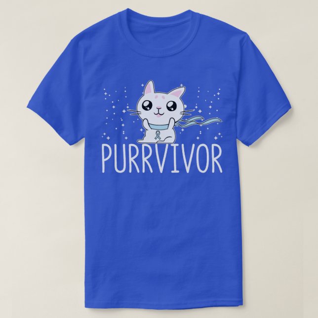 Prostate Cancer Awareness Survivor Cat Purrvivor G T-Shirt (Design Front)