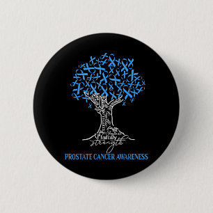 Prostate Cancer Awareness Tree Ribbon Blue 6 Cm Round Badge