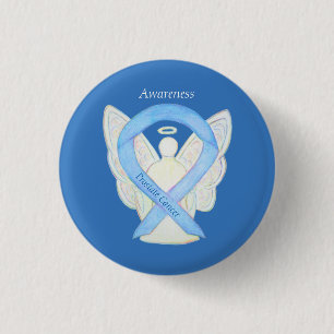 Prostate Cancer Blue Awareness Ribbon Angel Pin