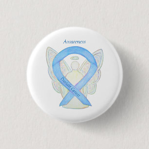 Prostate Cancer Blue Awareness Ribbon Angel Pin