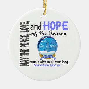 Prostate Cancer Christmas 3 Snow Globe Ornaments
