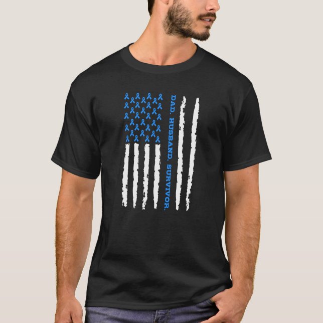 Prostate Cancer Dad Husband Survivor T-Shirt (Front)