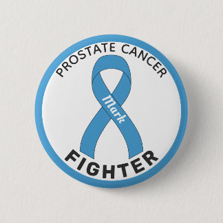 Prostate Cancer Fighter Ribbon White Button