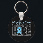 Prostate Cancer Finding a Cure Starts With Hope Key Ring<br><div class="desc">This design is available for a variety of causes on shirts,  hats,  bags,  mugs,  buttons and more. Copyright GiftsForAwareness.Com.</div>