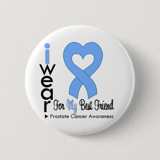 Prostate Cancer Heart Ribbon BEST FRIEND 6 Cm Round Badge
