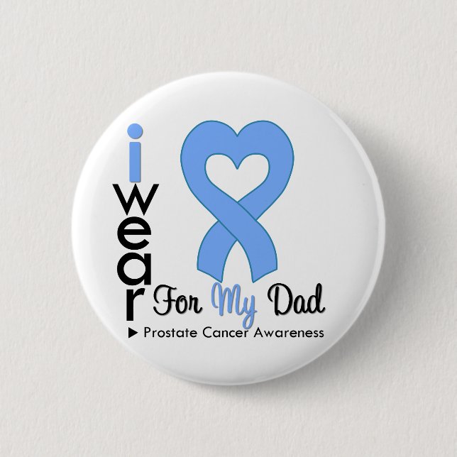 Prostate Cancer Heart Ribbon DAD 6 Cm Round Badge (Front)