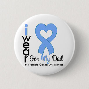 Prostate Cancer Heart Ribbon DAD 6 Cm Round Badge