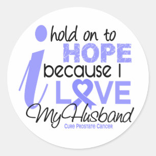 Prostate Cancer Hope for My Husband Classic Round Sticker