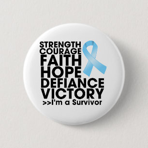 Prostate Cancer Hope Strength Victory 6 Cm Round Badge