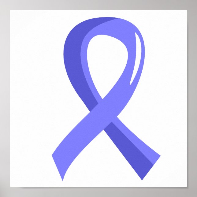 Prostate Cancer Light Blue Ribbon 3 Poster (Front)