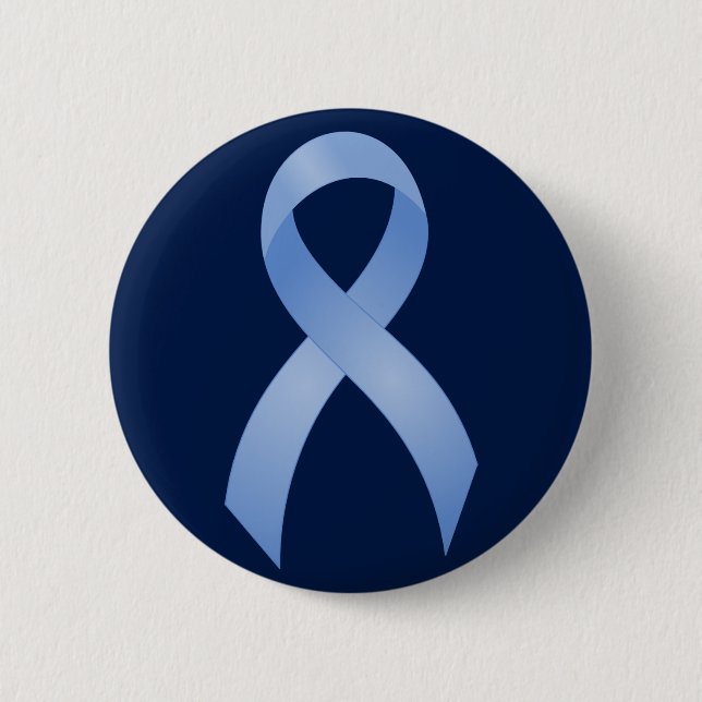 Prostate Cancer Light Blue Ribbon 6 Cm Round Badge (Front)