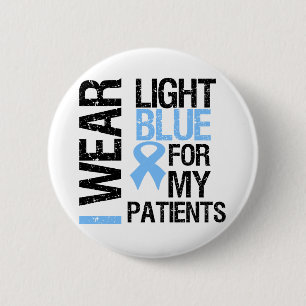 Prostate Cancer Light Blue Ribbon Patients 6 Cm Round Badge