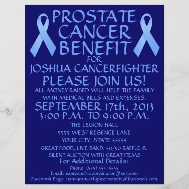 Prostate Cancer Ribbon  Benefit Flyer (Front)