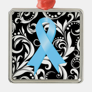 Prostate Cancer Ribbon Deco Noir Metal Tree Decoration