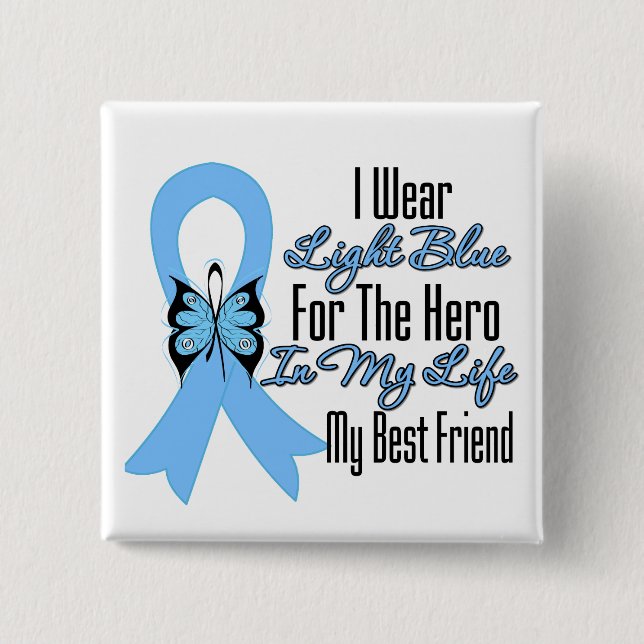 Prostate Cancer Ribbon Hero My Best Friend 15 Cm Square Badge (Front)