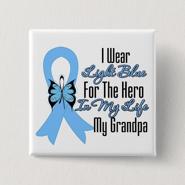 Prostate Cancer Ribbon Hero My Grandpa 15 Cm Square Badge (Front)