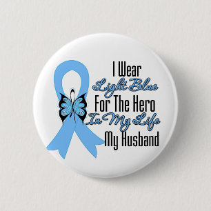 Prostate Cancer Ribbon Hero My Husband 6 Cm Round Badge