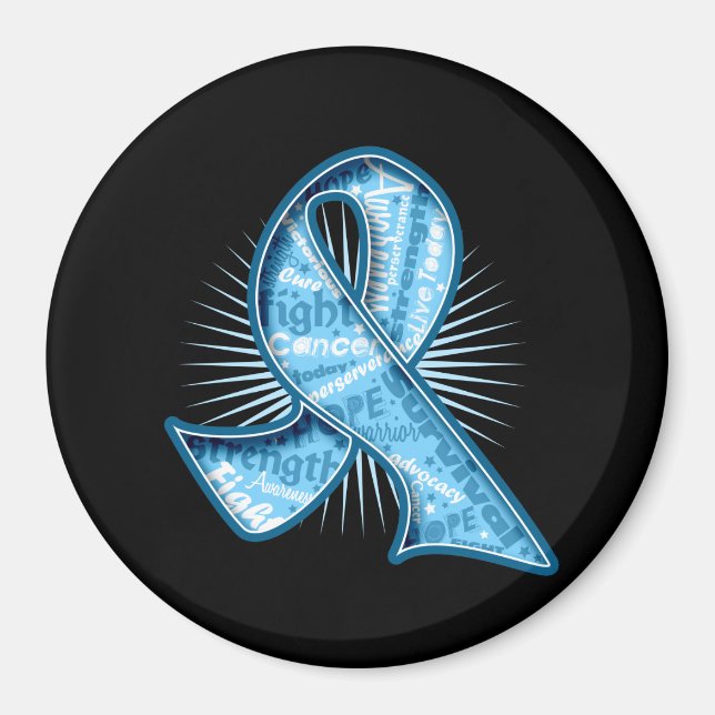Prostate Cancer Slogan Watermark Ribbon Magnet (Front)