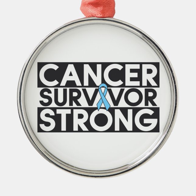Prostate Cancer Survivor Strong Metal Tree Decoration (Front)