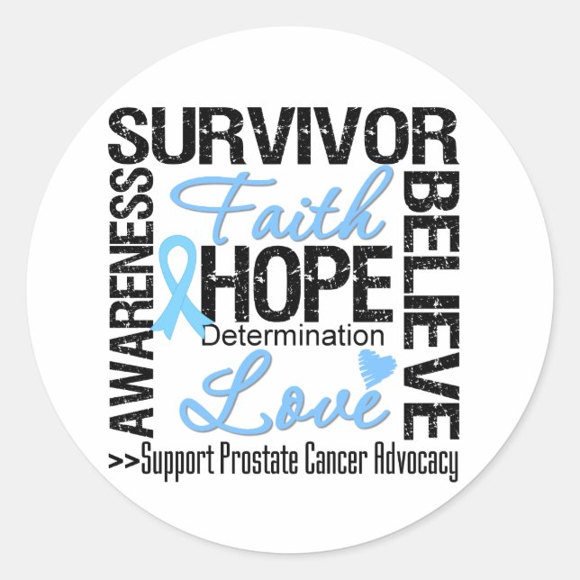 Prostate Cancer Survivors Motto Classic Round Sticker (Front)