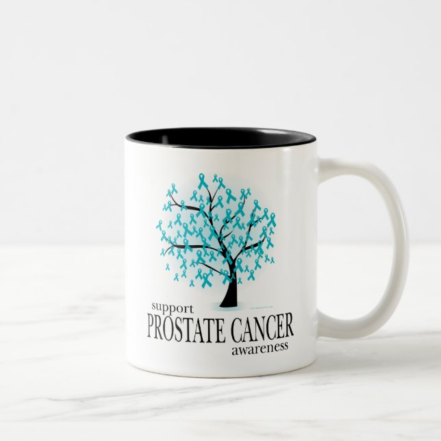 Prostate Cancer Tree Two-Tone Coffee Mug (Right)