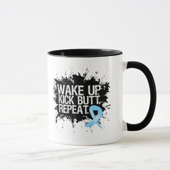 Prostate Cancer Wake Up Kick Butt Repeat Mug (Right)
