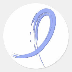 Prostate Cancer's Light Blue Ribbon A4 Classic Round Sticker