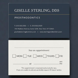 Prosthodontics Office Appointment Reminder Card