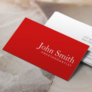 Prosthodontics Simple Plain Red Business Card