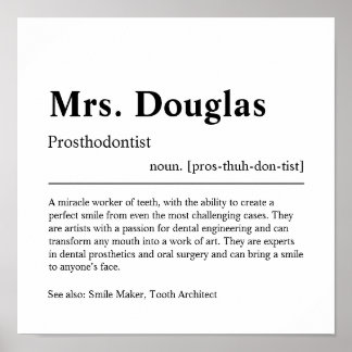 Prosthodontist Personalised Gift Poster