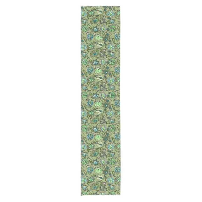 Protea Batik Hawaiian Tropical Floral Short Table Runner (Front)