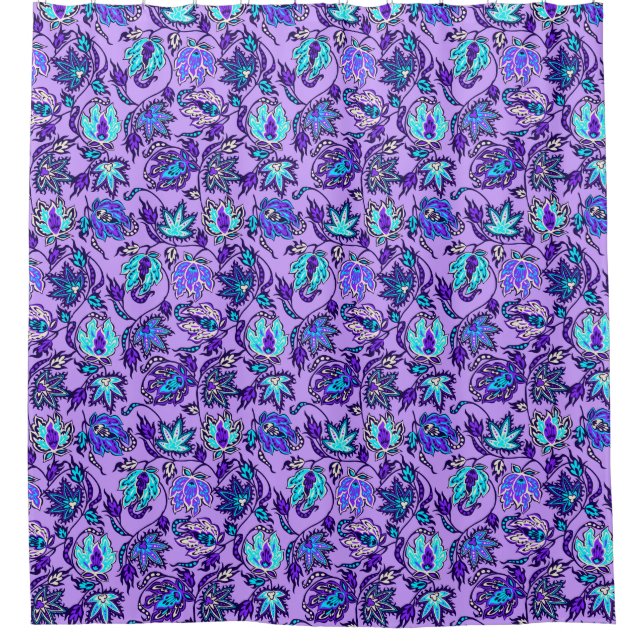 Protea Batik Hawaiian Tropical Floral Shower Curtain (Front)