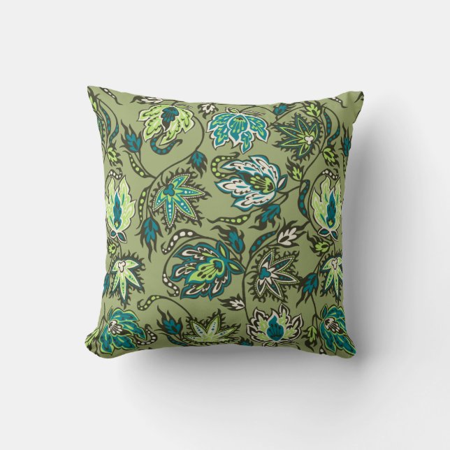 Protea Batik Tropical Flower Square Pillows (Front)