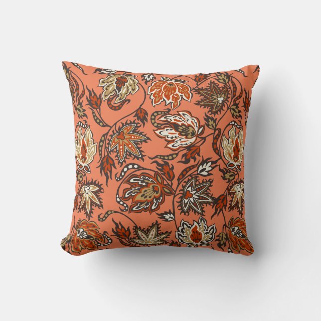 Protea Batik Tropical Flower Square Pillows (Front)