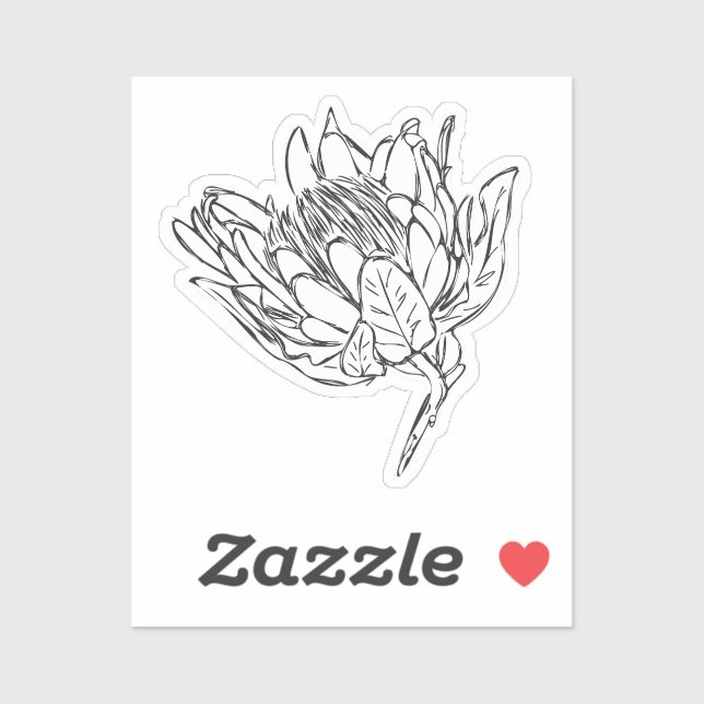Protea Black & White custom cut sticker VIII (Sheet)