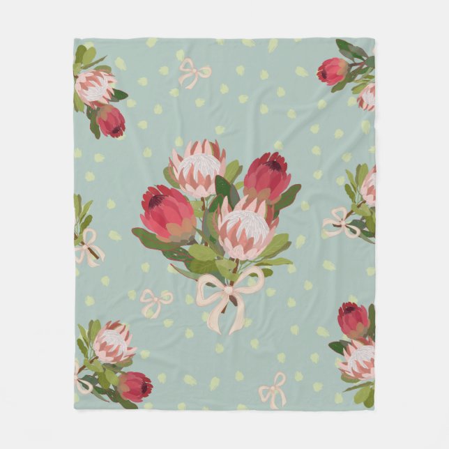 Protea Bouquet  Fleece Blanket (Front)