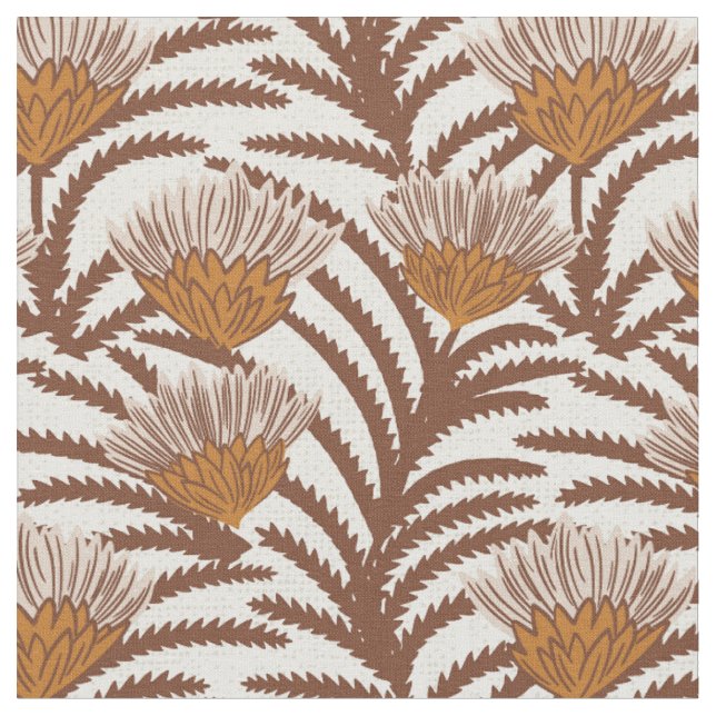 protea cozy nostalgia - warm boho block print fabric (Close Up)